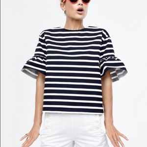 J. Crew striped top with bell sleeves